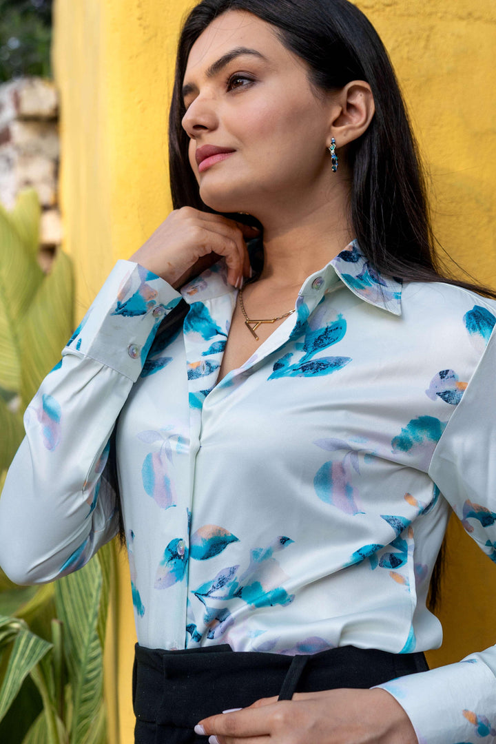 Classic Blue & White Floral Shirt