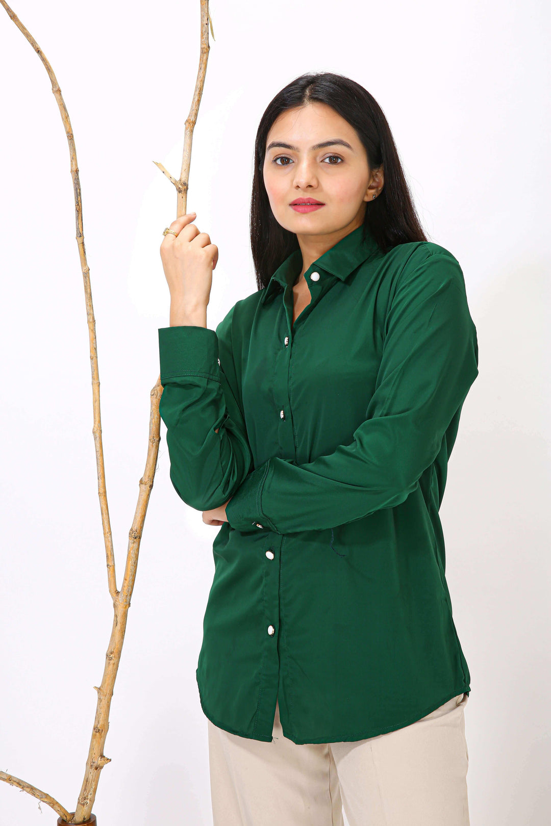 Classic Solid Shirt - Bottle Green