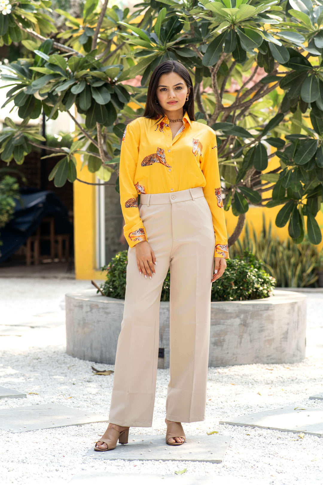 Yellow Tiger Printed Shirt