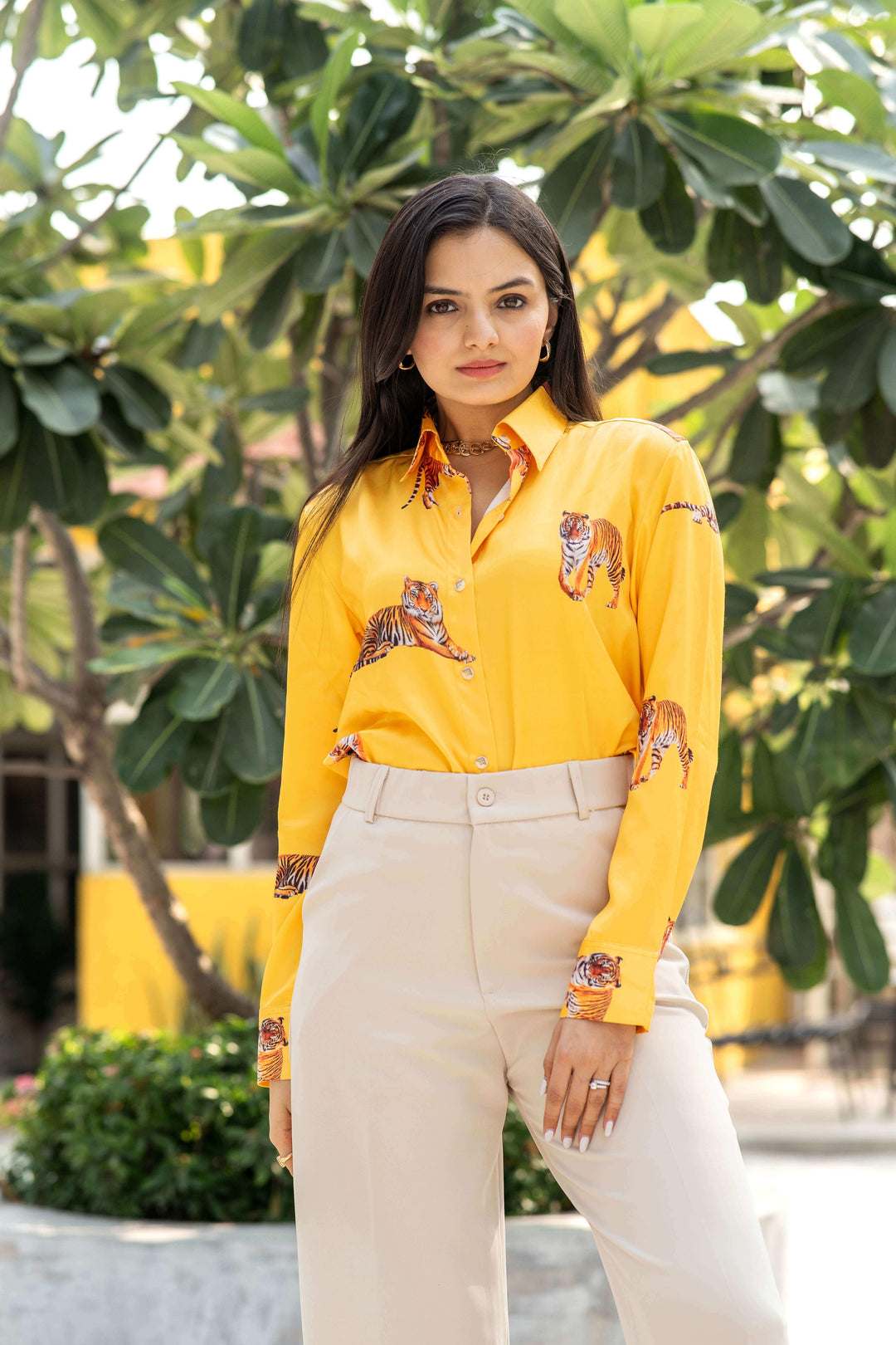 Yellow Tiger Printed Shirt