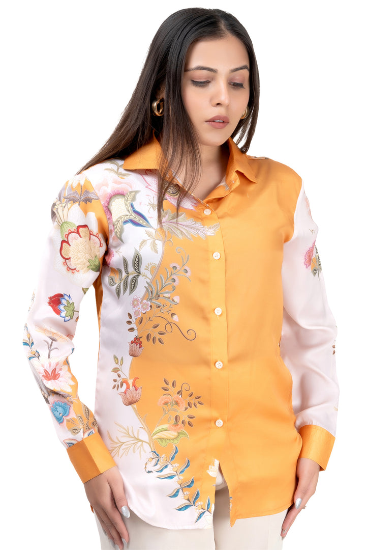 Golden Symphony Satin Shirt