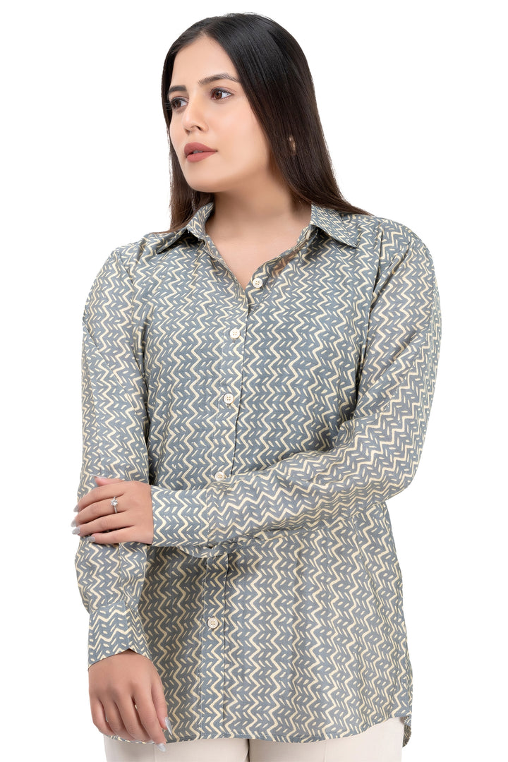 Azure Maze Viscose Shirt