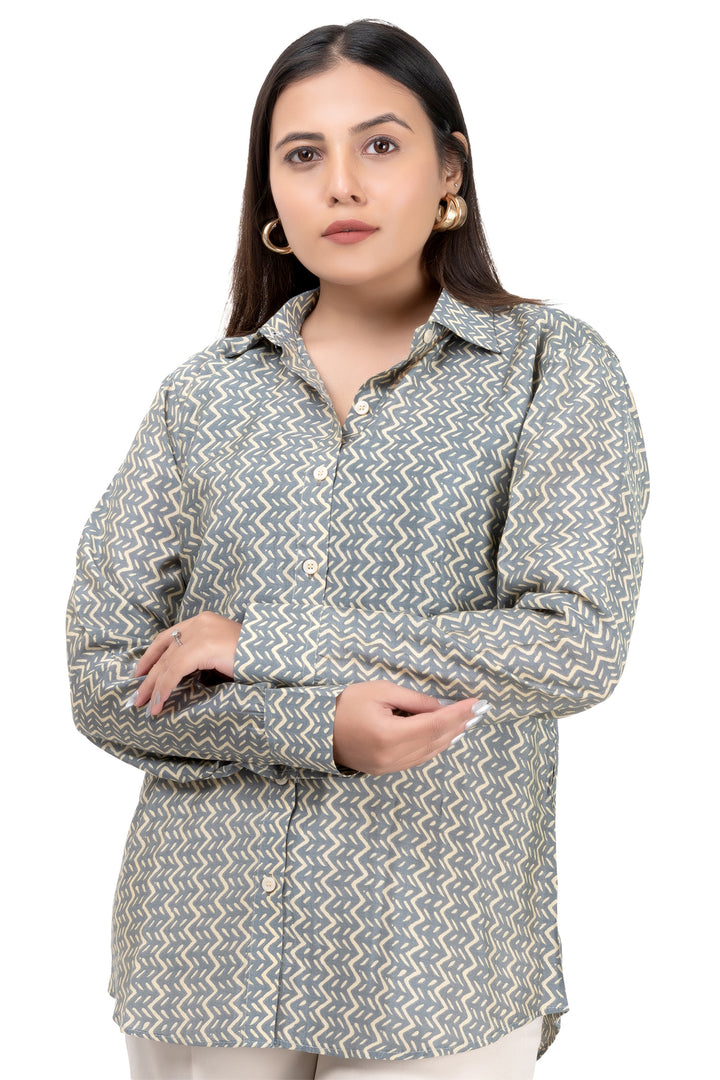 Azure Maze Viscose Shirt