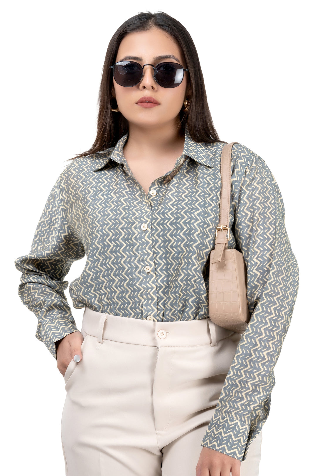 Azure Maze Viscose Shirt