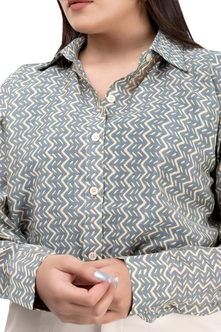 Azure Maze Viscose Shirt