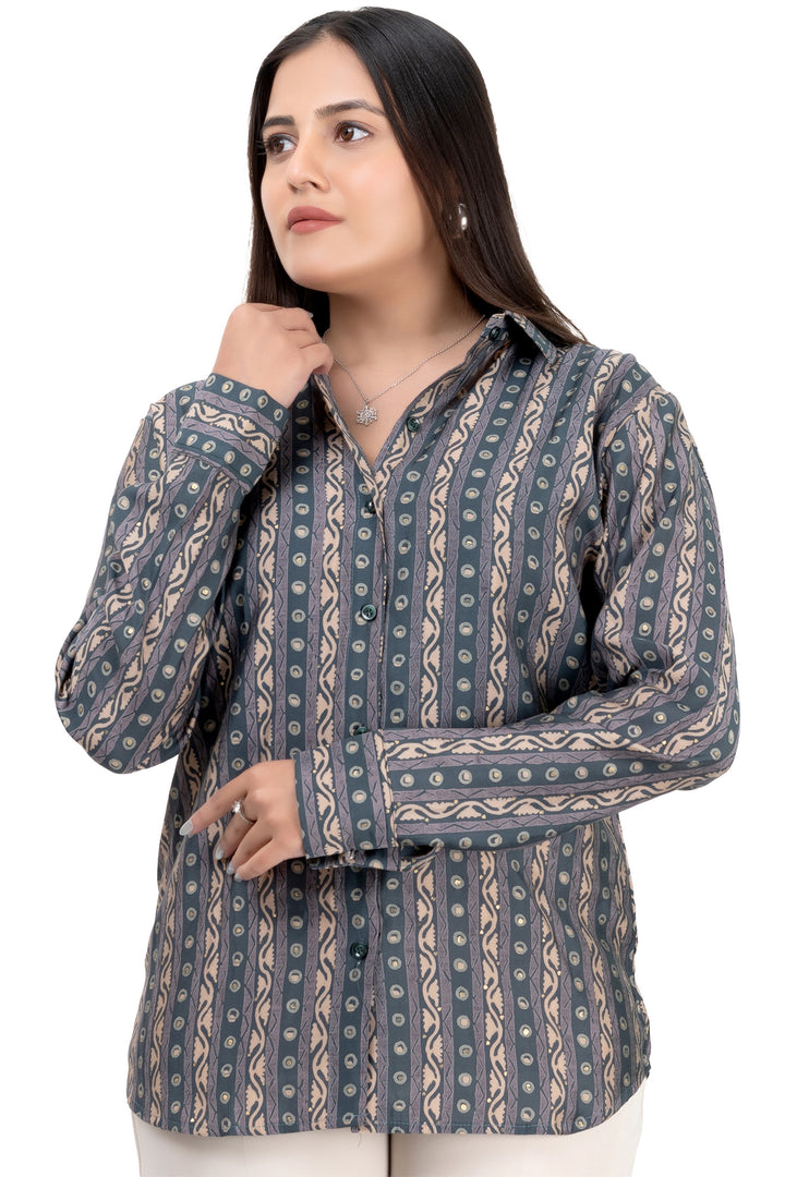 Boho Earth Natural Printed Shirt