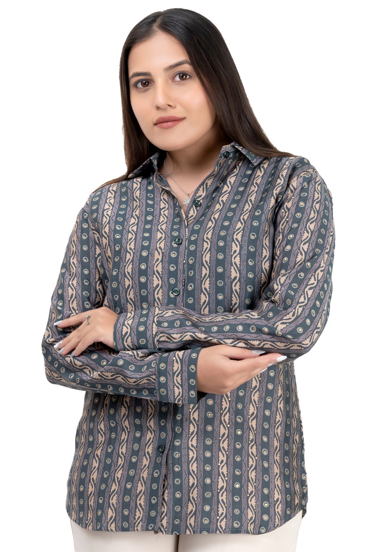 Boho Earth Natural Printed Shirt