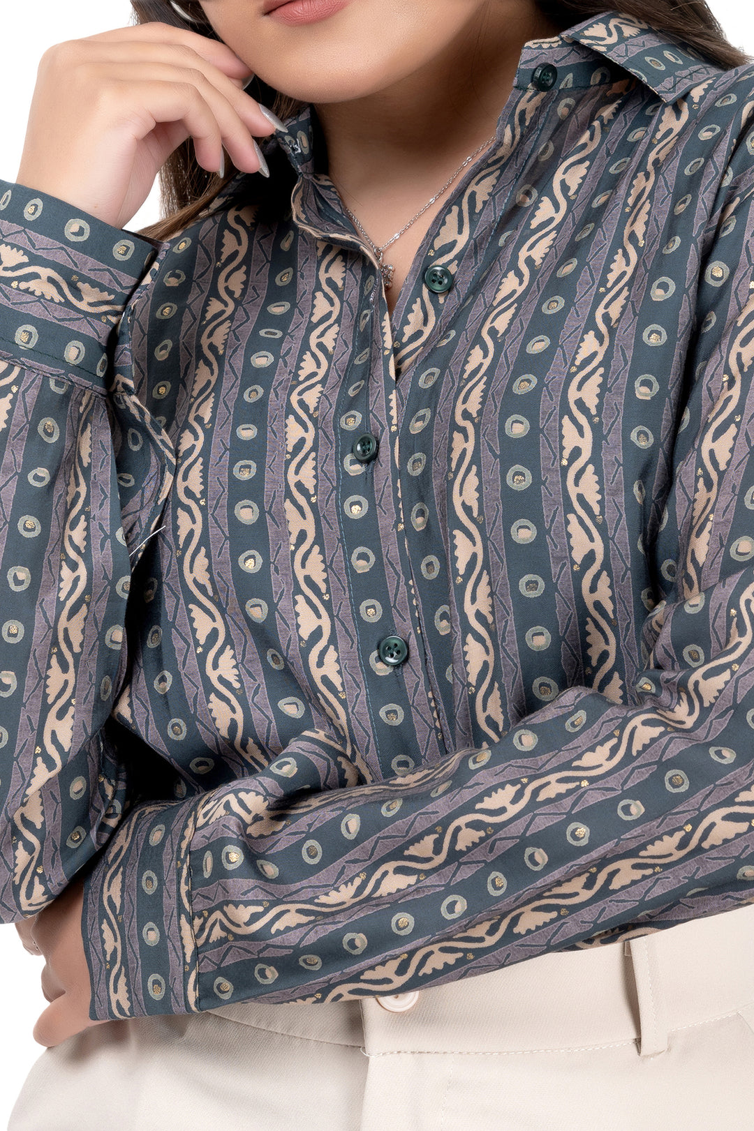 Boho Earth Natural Printed Shirt