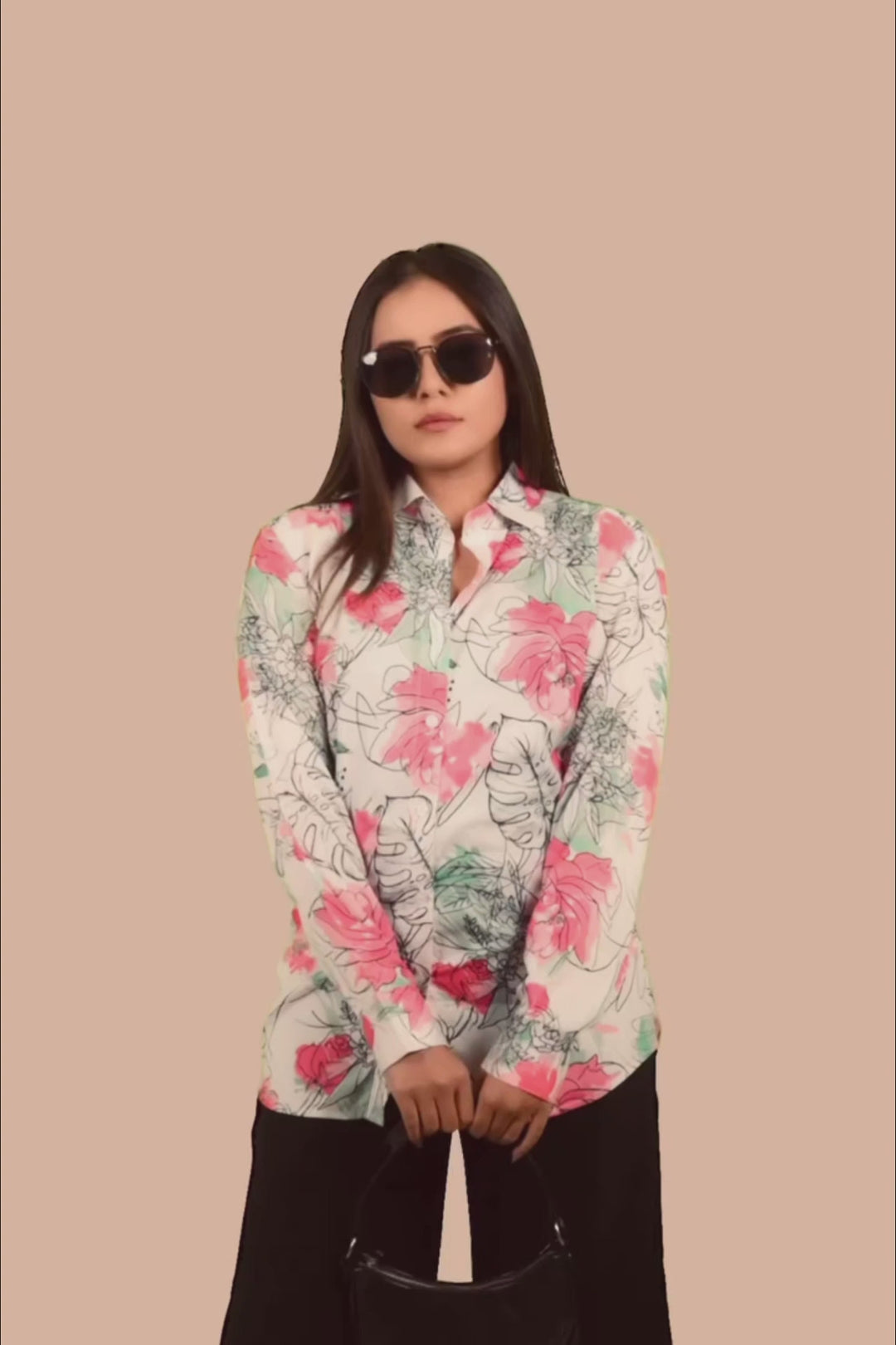 Petal Dream Printed Floral Shirt for Women's